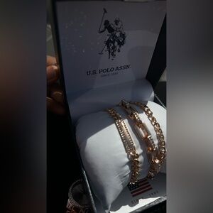 U.S. Polo Assn. Gold-Tone Chain Bracelet Trio